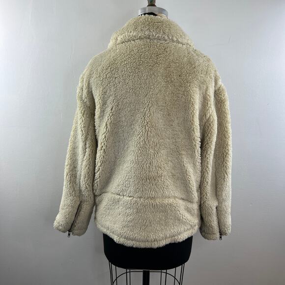 We The Free People So Cozy Slouchy Fleece Moto Jacket Sherpa Fuzzy Size S - Picture 5 of 9